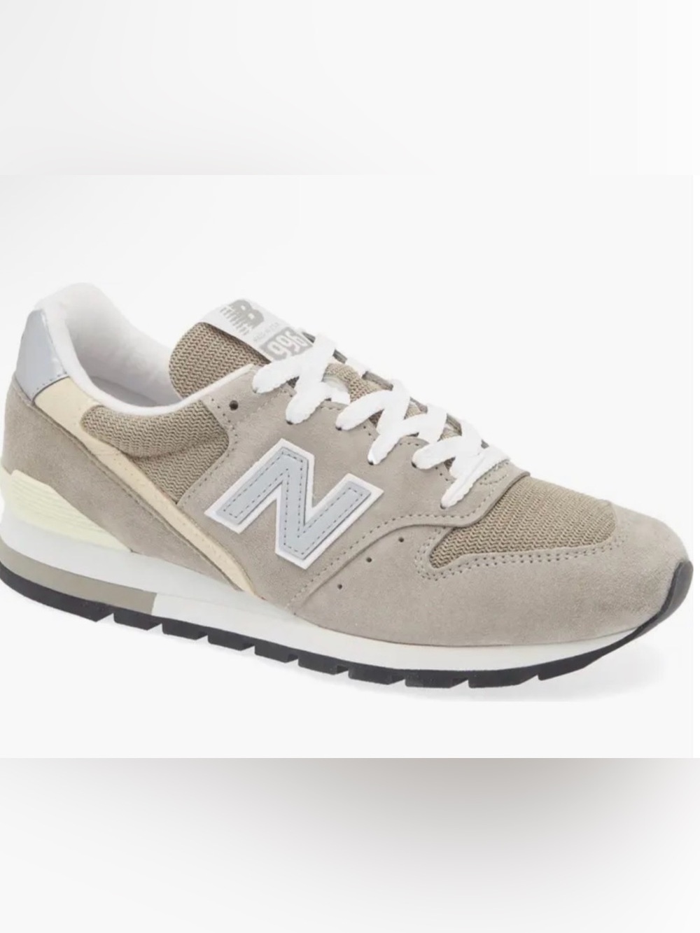 New Balance Taupe and White 996 V1 Casual Sneaker